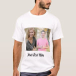 Two Photos, with Text. T-Shirt<br><div class="desc">Great t-shirt if you wish to add two photos, for example, "Before" and "After" images. Or perhaps Sibling photos. Space below the photos to add your own text. Photos must be Portrait orientation. Your own photo's will be re-sized to fit into the placeholder photos dimensions. This is as large as...</div>