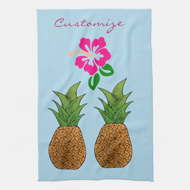 Two Pineapples Thunder_Cove  Kitchen Towel (Vertical)