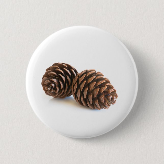 Two pinecones 2 inch round button (Front)