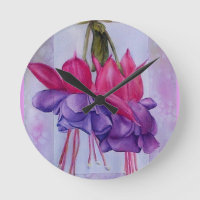 TWO PINK AND PURPLE FUCHSIA FLOWERS