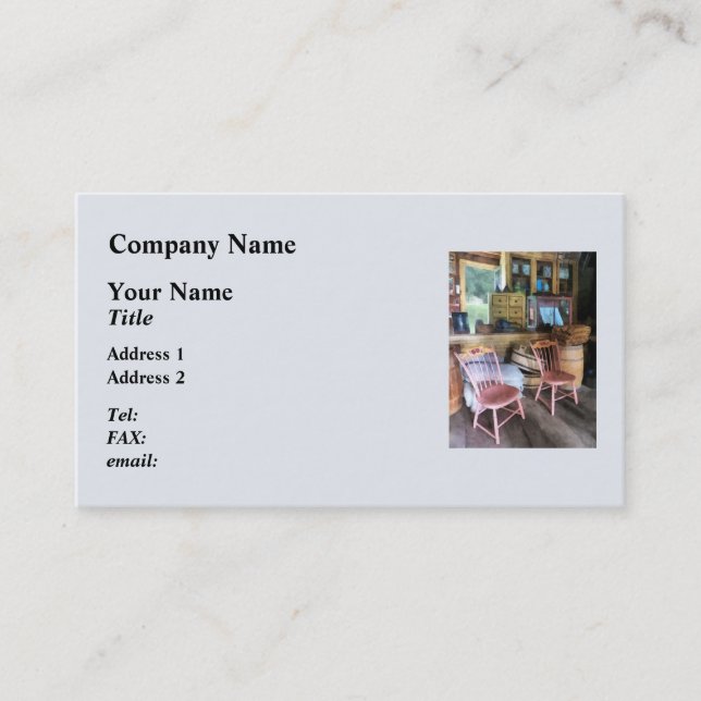 Two Pink Chairs In General Store Business Card (Front)