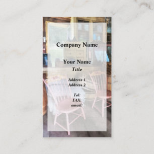 Two Pink Chairs In General Store Business Card