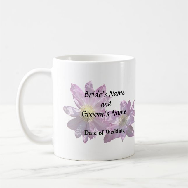 Two Pink Clematis Coffee Mug (Left)