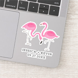 Two Pink Flamingos Illustration