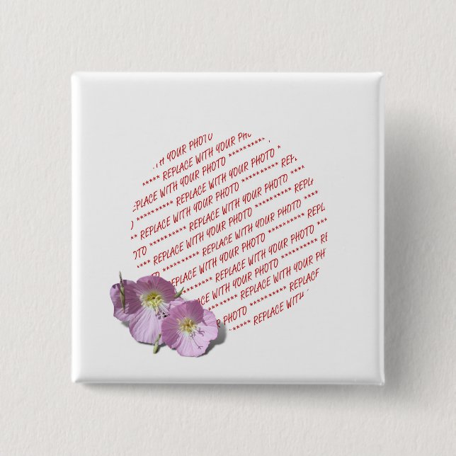 Two Pink Poppies Photo Frame 2 Inch Square Button (Front)
