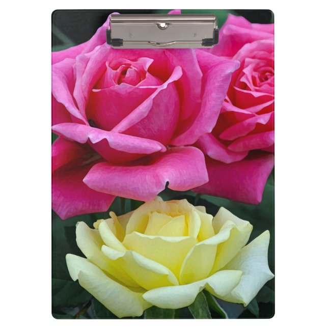 Two pink roses clipboard (Front)