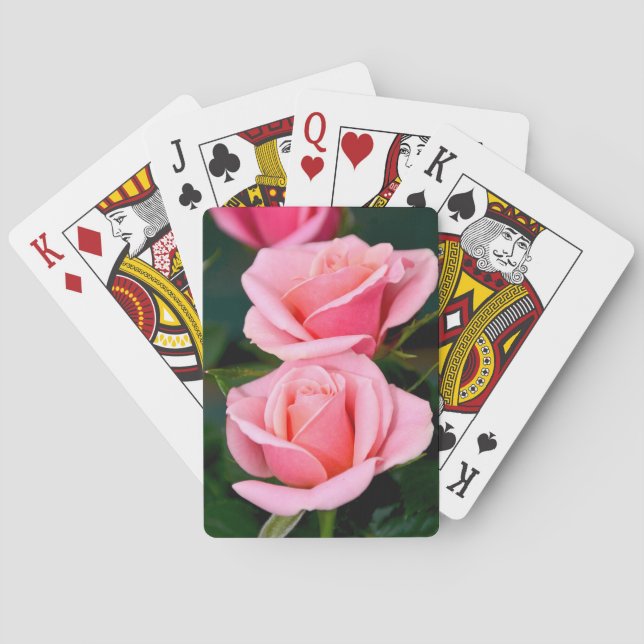 Two pink roses playing cards (Back)