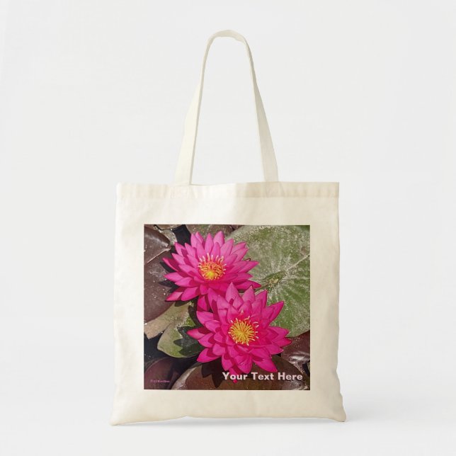 Two Pink Water Lilies Tote Bag (Front)
