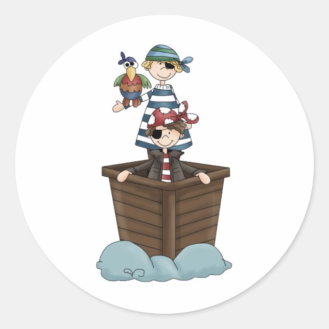 Two pirates classic round sticker (Front)