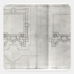 Two plans for the first project for the Louvre Square Sticker