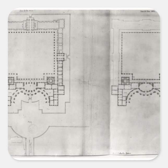 Two plans for the first project for the Louvre Square Sticker (Front)