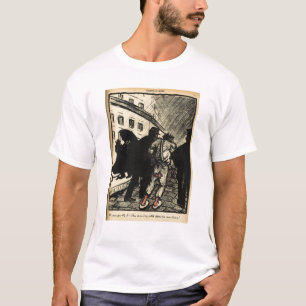 Two policemen take away a tramp dressed in rags T-Shirt