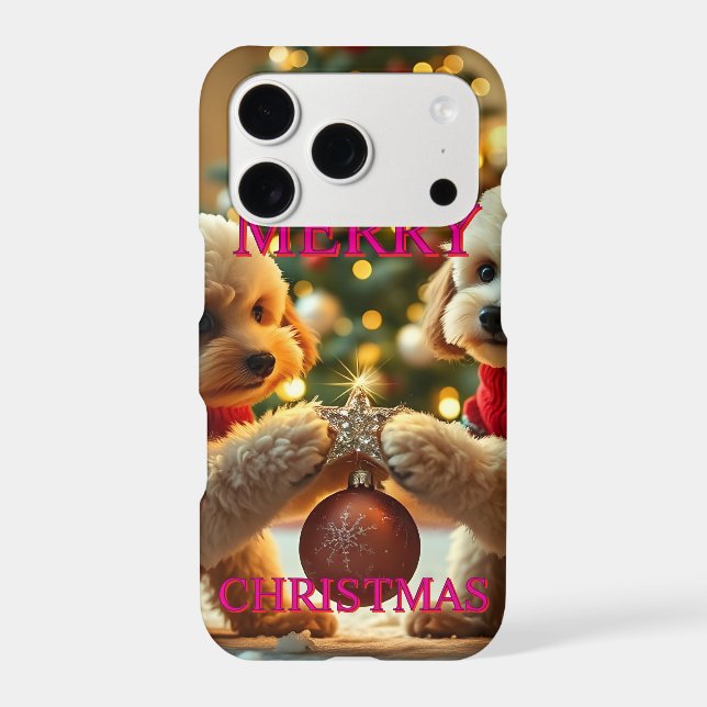 TWO POODLES CELEBRATING CHRISTMAS (Back)