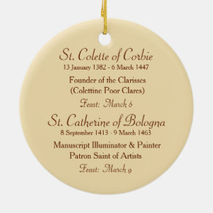 Two Poor Clare Saints (SAU 027) Ceramic Ornament