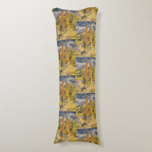 Two Poplars in the Alpilles by Vincent Van Gogh Body Pillow