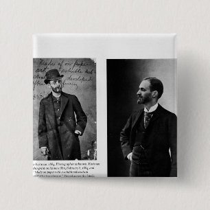 Two portraits of George Eastman 1884 and 1890 2 Inch Square Button