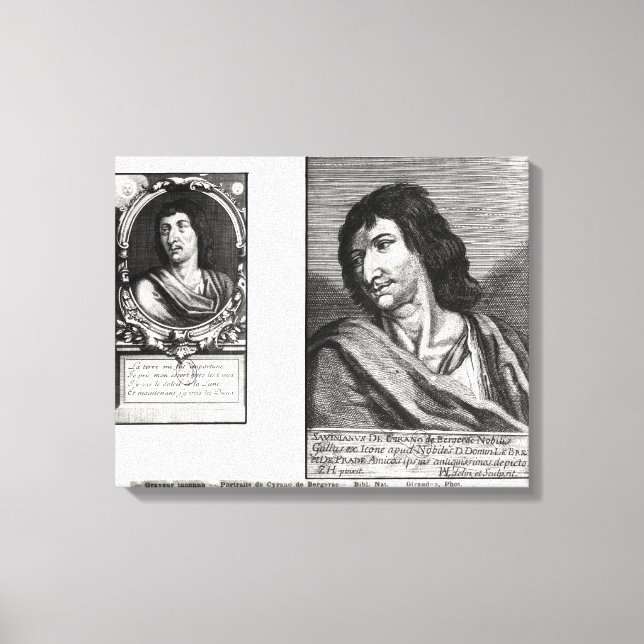 Two portraits of Savinien Cyrano de Bergerac Canvas Print (Front)