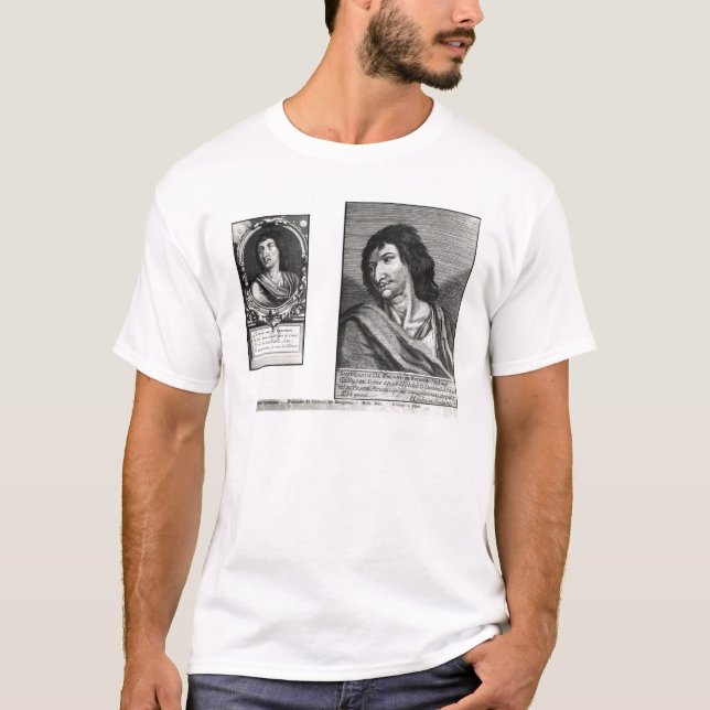 Two portraits of Savinien Cyrano de Bergerac T-Shirt (Front)