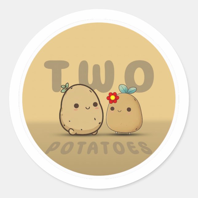 Two Potatoes Classic Round Sticker (Front)