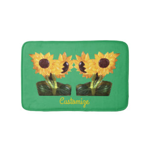 Two Potted Sunflower Plants Thunder_Cove  Bath Mat