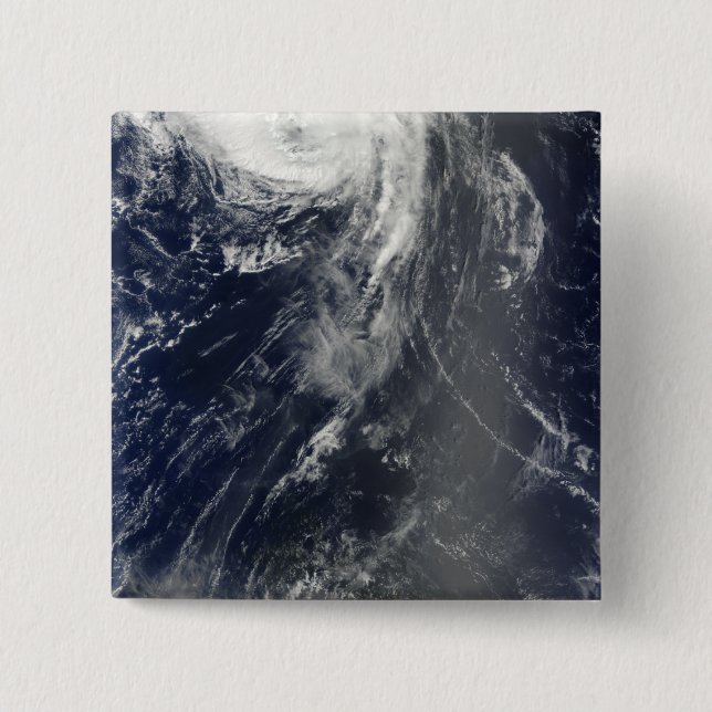 Two powerful storms span the Atlantic Ocean 2 Inch Square Button (Front)