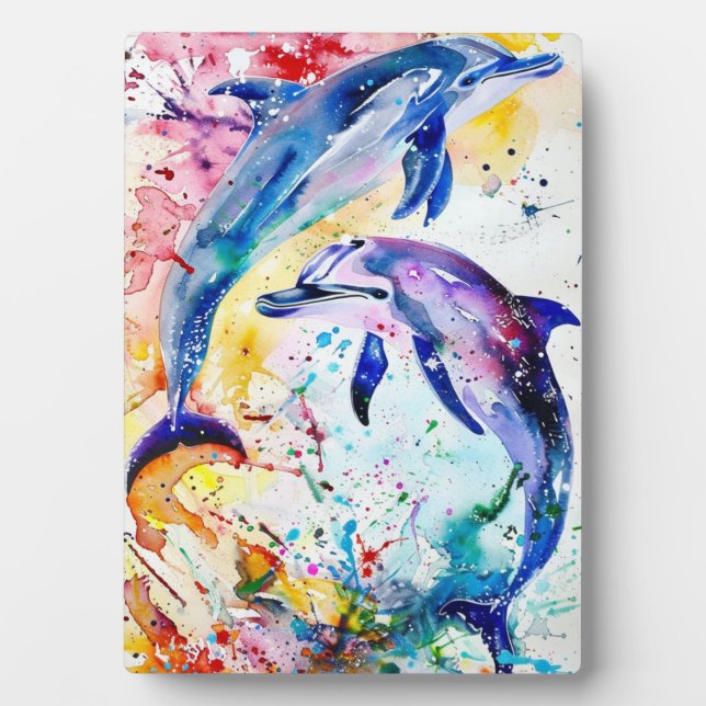 Two pretty dolphins plaque (Front)