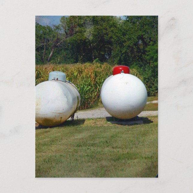 Two Propane Tanks in Iowa  Postcard (Front)