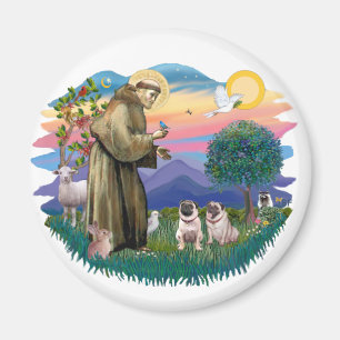 Two Pugs (fawn) Magnet