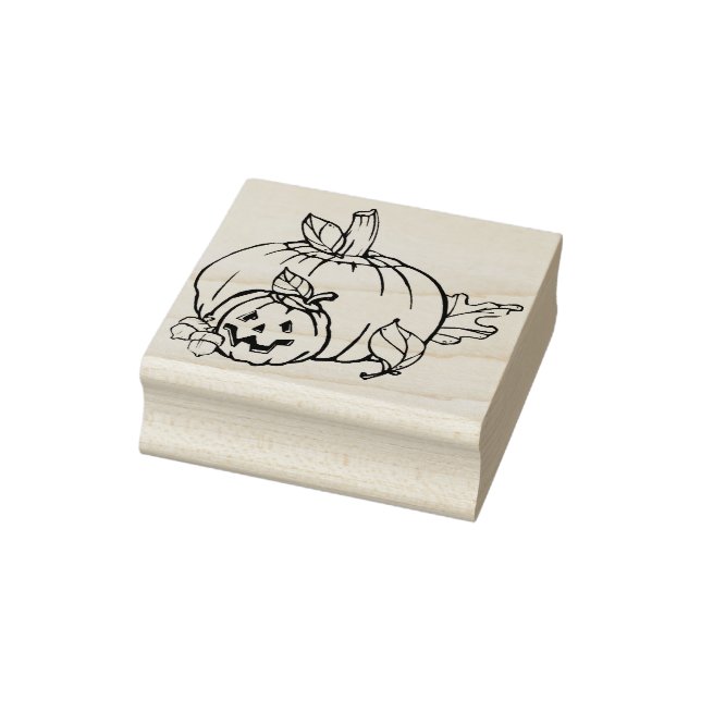 Two pumpkins illustration art stamp (Stamp)
