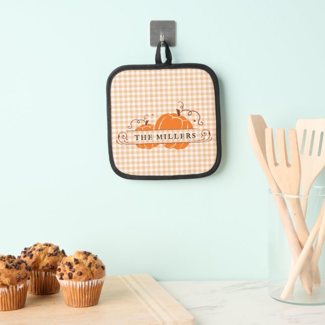 Two Pumpkins Personalized Pot Holder (Insitu(Hanging))