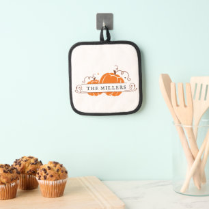 Two Pumpkins Personalized Pot Holder