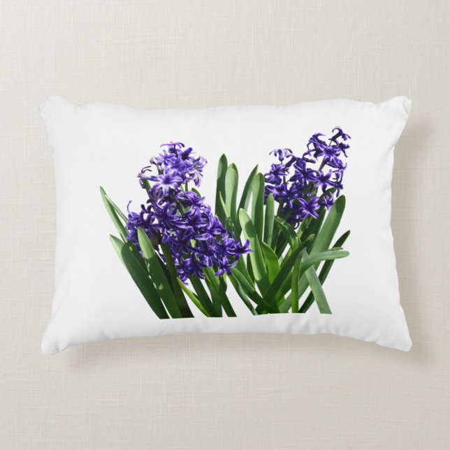 Two Purple Hyacinths Accent Pillow (Front)