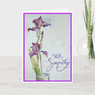 Two Purple Iris Sympathy Card