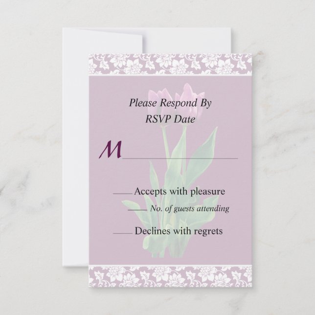 Two Purple Tulips Wedding Invitation (Front)