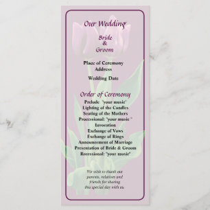 Two Purple Tulips Wedding Program