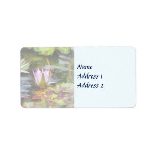 Two Purple Water Lotus Wedding Products Label