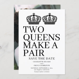 Two Queens Make A Pair Gay Lesbian Wedding Announcement