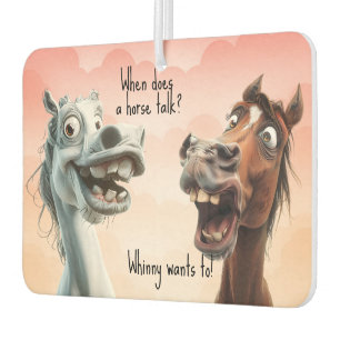 Two Quirky Horse Joke Black Pink Air Freshener