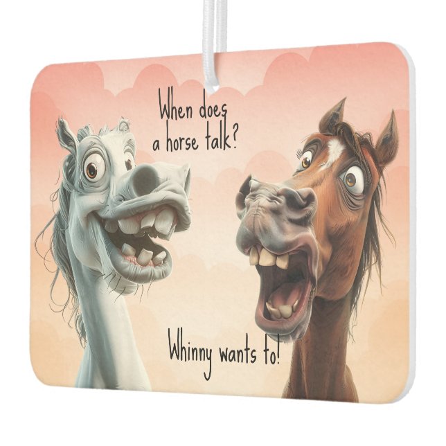 Two Quirky Horse Joke Black Pink Air Freshener (Left)