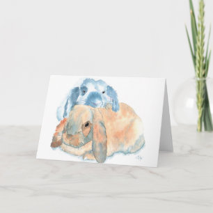 Two Rabbits Greeting Cards