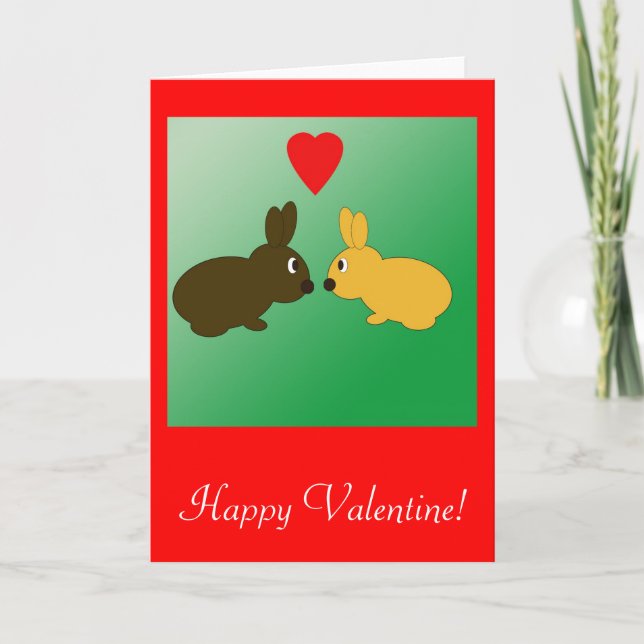 Two Rabbits Valentine Card (Front)