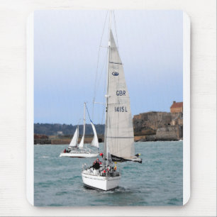 Two racing yachts mouse pad