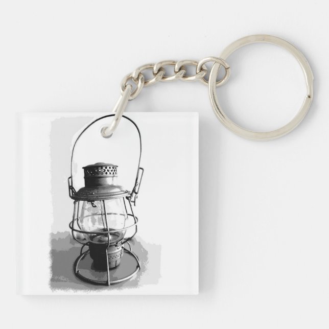 Two Railroad Lanterns Keychain (Back)