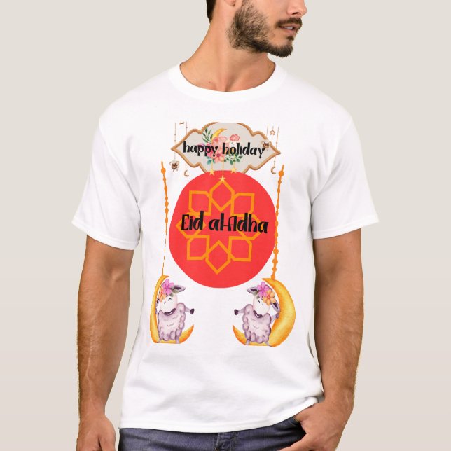 Two Rams and a Golden Crescent – A Royal Eid Touch T-Shirt (Front)
