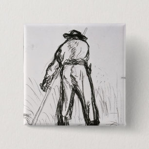 Two Reapers Seen from the Back 2 Inch Square Button