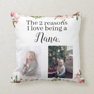 two reasons i love being a nana personalized throw pillow