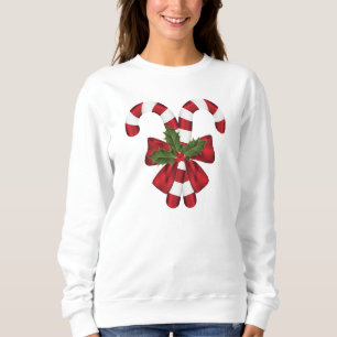 Two Red And White Festive Candy Canes Sweatshirt