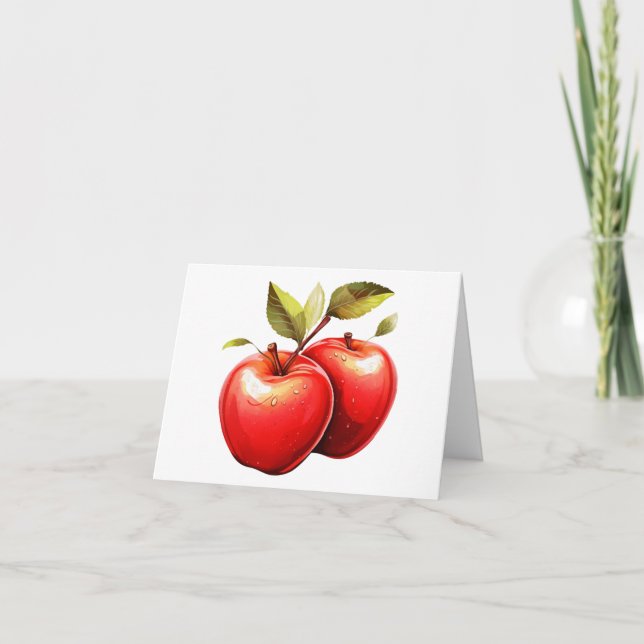 Two Red Apples Thank You Card (Front)