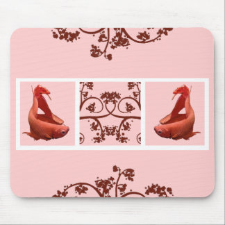 Two Red Bettas Filmstrip Mouse Pad