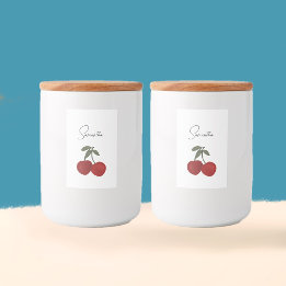 Two Red Cherries Illustration | Cute Fruit Art Food Label
